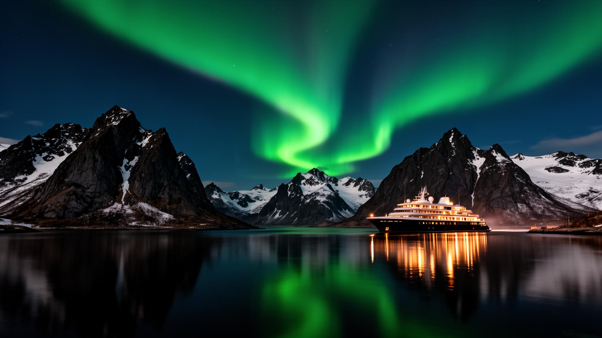 Aurora Boreal sobre Senja, Noruega